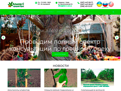 АЛЬКОР С - сайт по продаже саженцев грецкого ореха